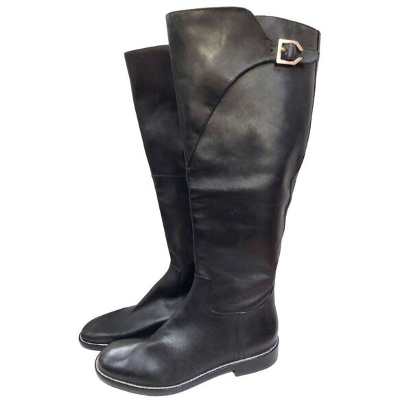 COLE HAAN HARRINGTON GRAND BLACK TALL LEATHER RIDING BOOT NOOB SZ 7B